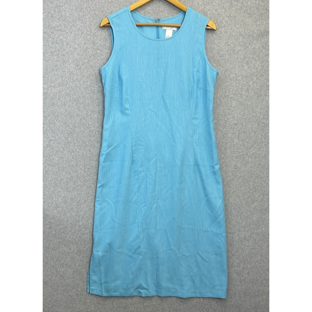 Draper's & Damon's Shift Dress Sky Blue Sleeveless Minimalist Coastal Size PL